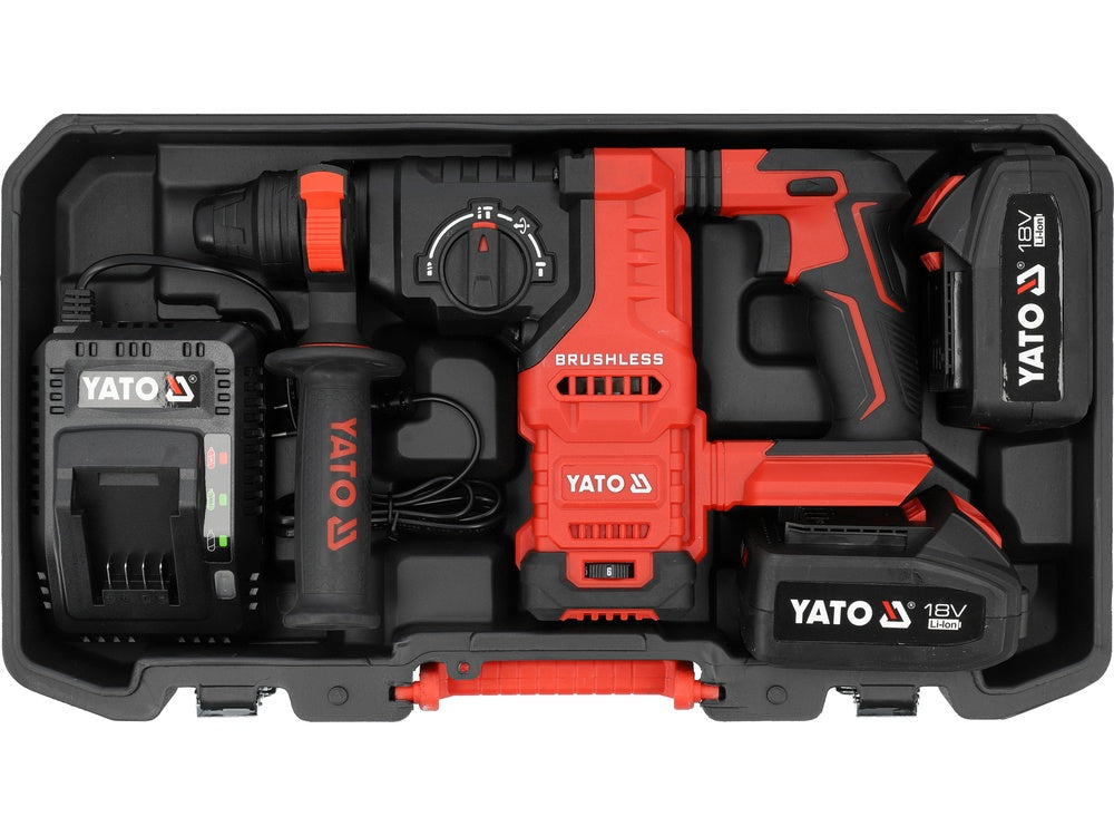 ROTARY HAMMER SDS PLUS WITH 2X4AH BATTERIES AND CHARGER SET (YT-827724)