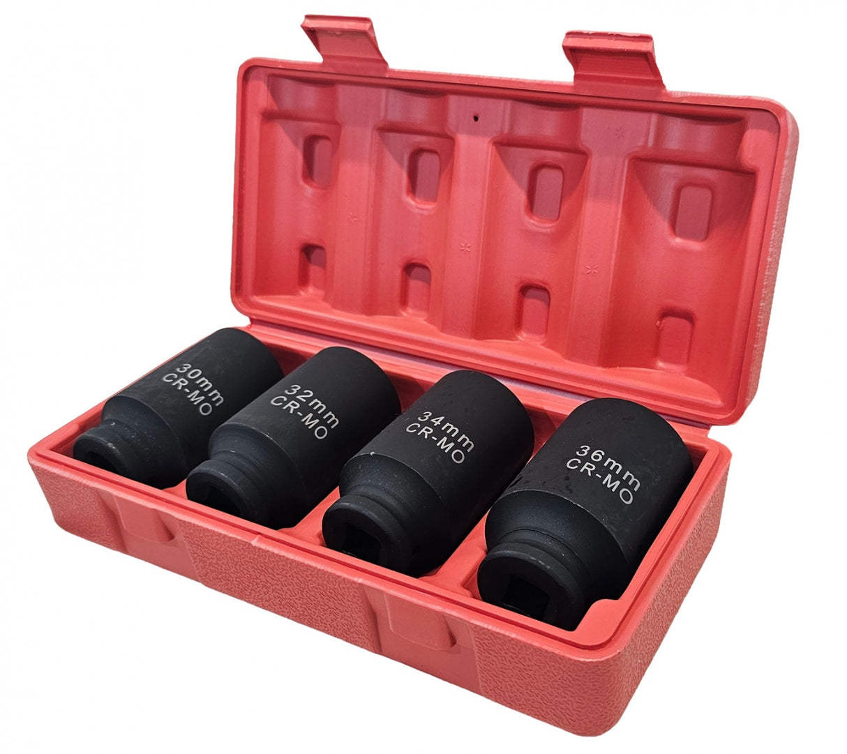 LONG IMPACT SOCKET SET | TWELVE-POINT | 30/32/34/36 MM - 85 MM | 4 PCS. (KR121004)