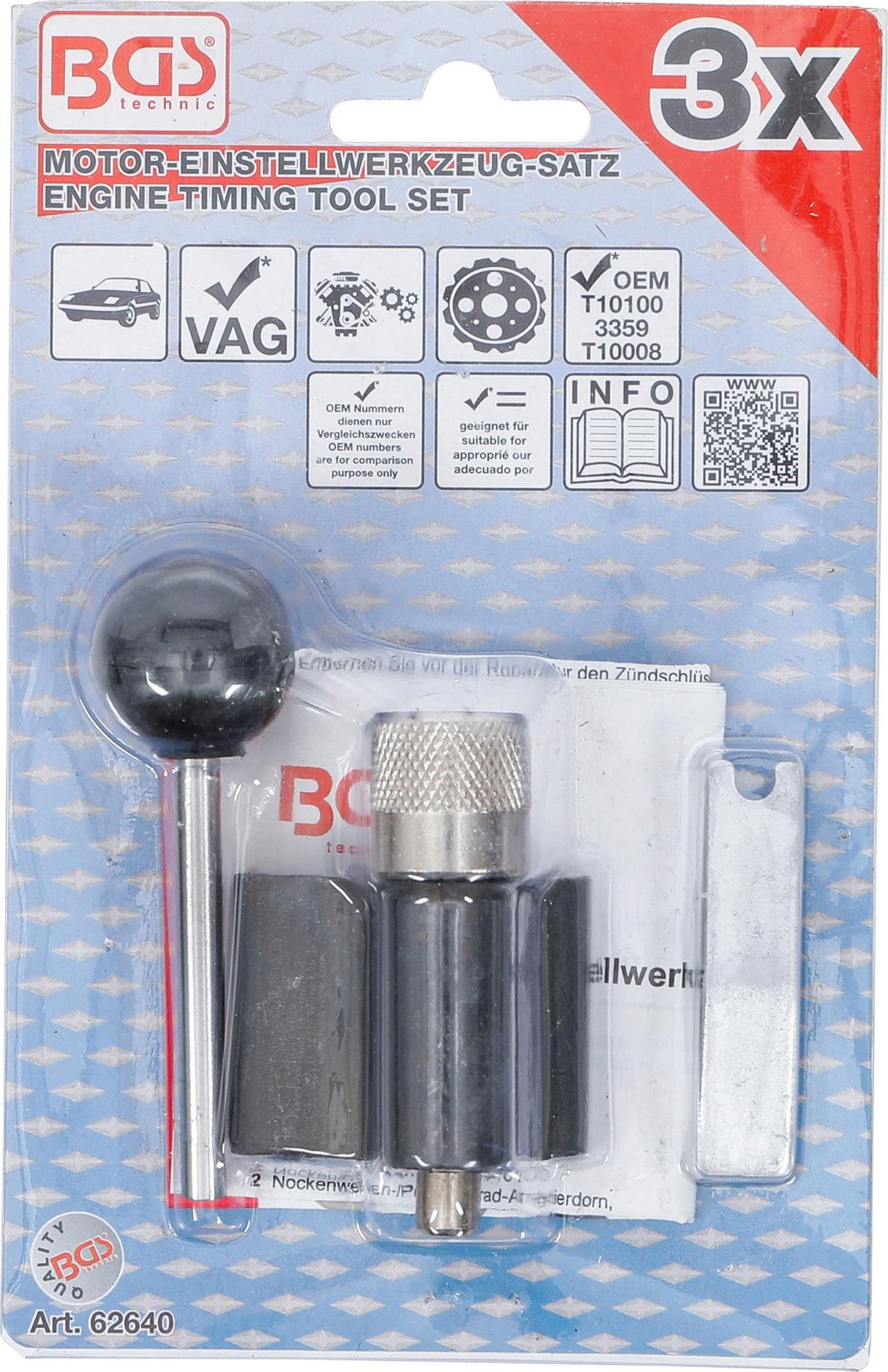 ENGINE TIMING TOOL KIT | FOR VAG | 3 PCS. (62640)