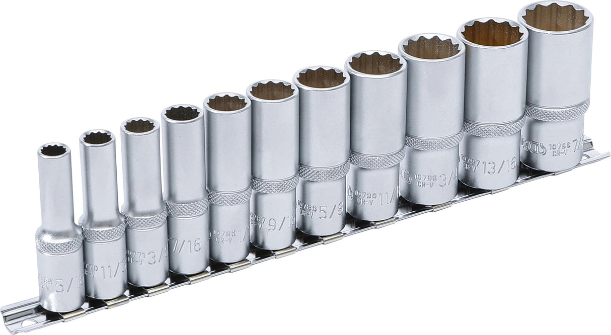 SOCKET SET, 12-POINT, DEEP | 10 MM (3/8") DRIVE | INCH SIZES | 11 PCS. (6859)