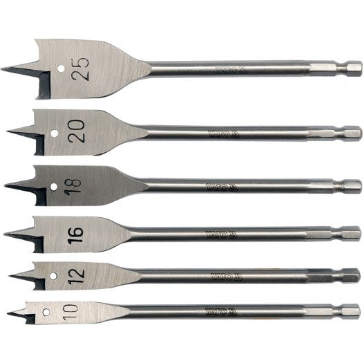 FLAT WOOD DRILL BIT SET 6PCS 10-25MM (YT-3258)