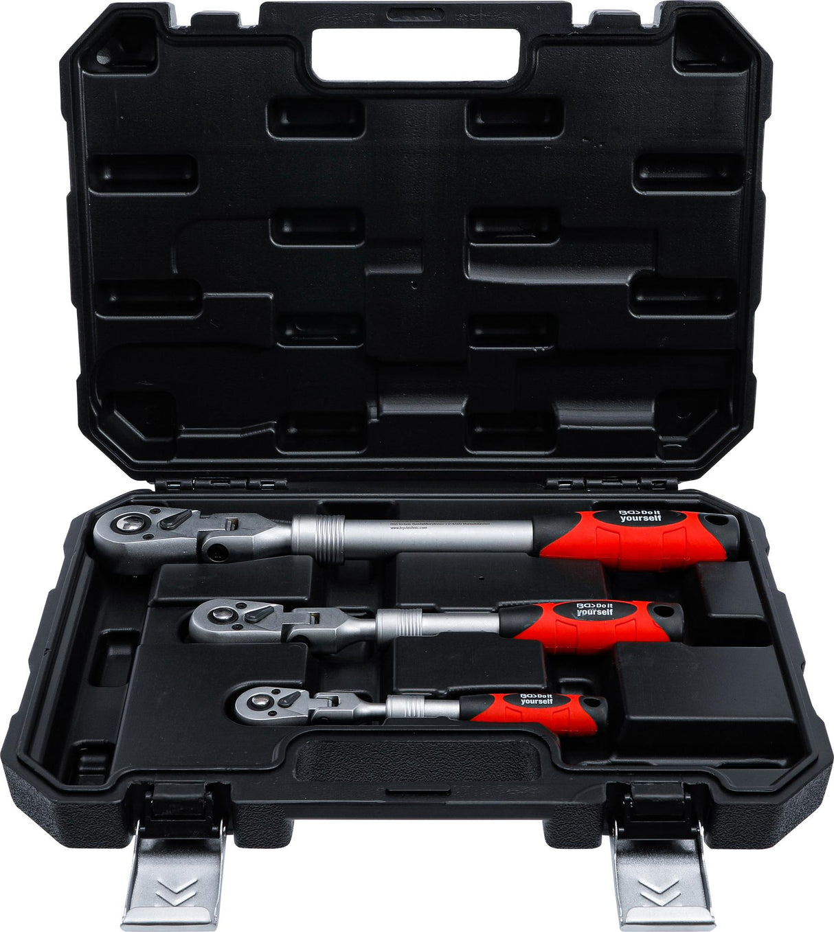 REVERSIBLE RATCHET SET | EXTENDABLE, BENDABLE | 6.3 MM (1/4") - 10 MM (3/8") - 12.5 MM (1/2") | 3 PCS. (72114)