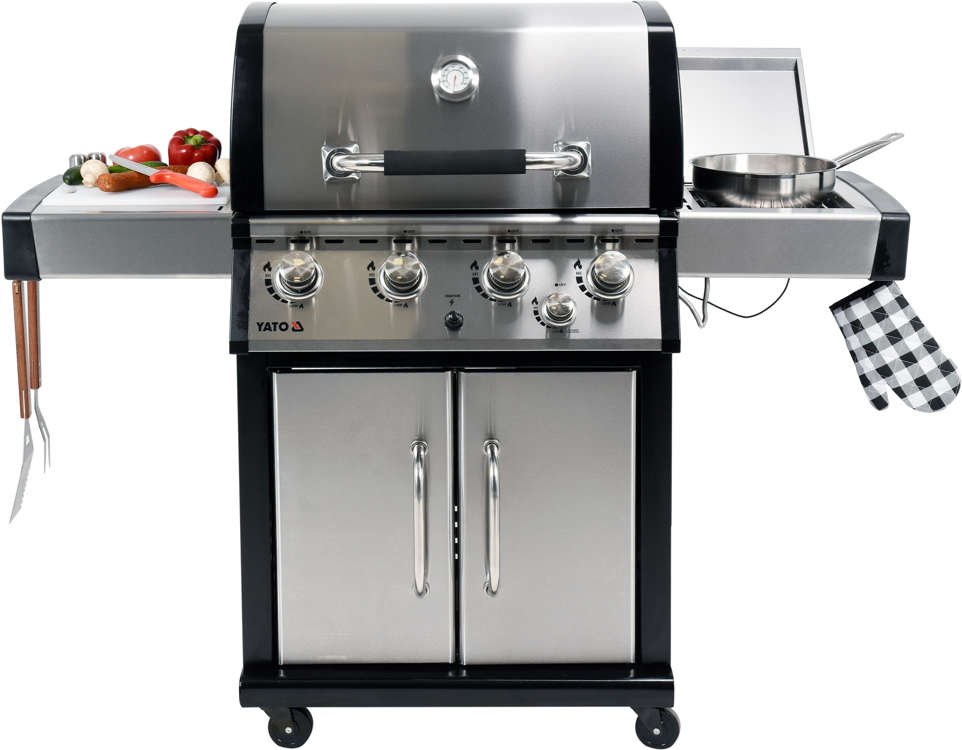 GAS BBQ GRILL YOKATE 4+1 STAINLESS STEEL 17,5KW (YG-20013)