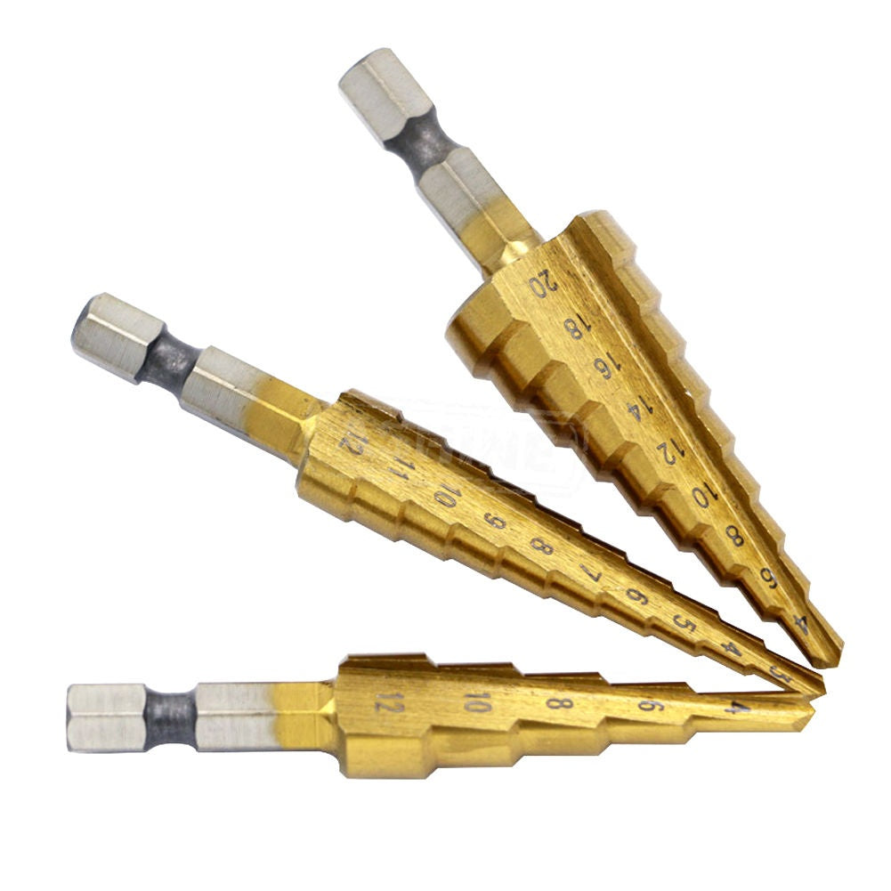 STEP DRILL BITS FOR HOLE ENLARGEMENT | HSS4241 | 3-20 MM | 3 PCS. (SK1616)