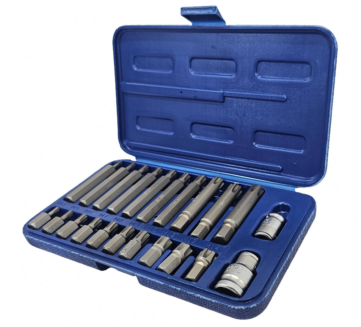 BIT SET | 10 MM (3/8") THICKNESS | SPLINE (RIBE) | 22 PCS. (RB21S)