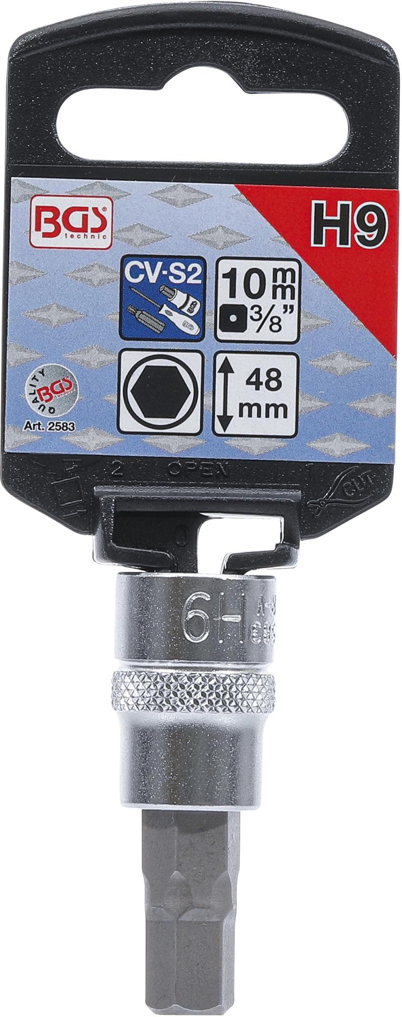 BIT SOCKET | 10 MM (3/8") DRIVE | INTERNAL HEXAGON 9 MM (2583)