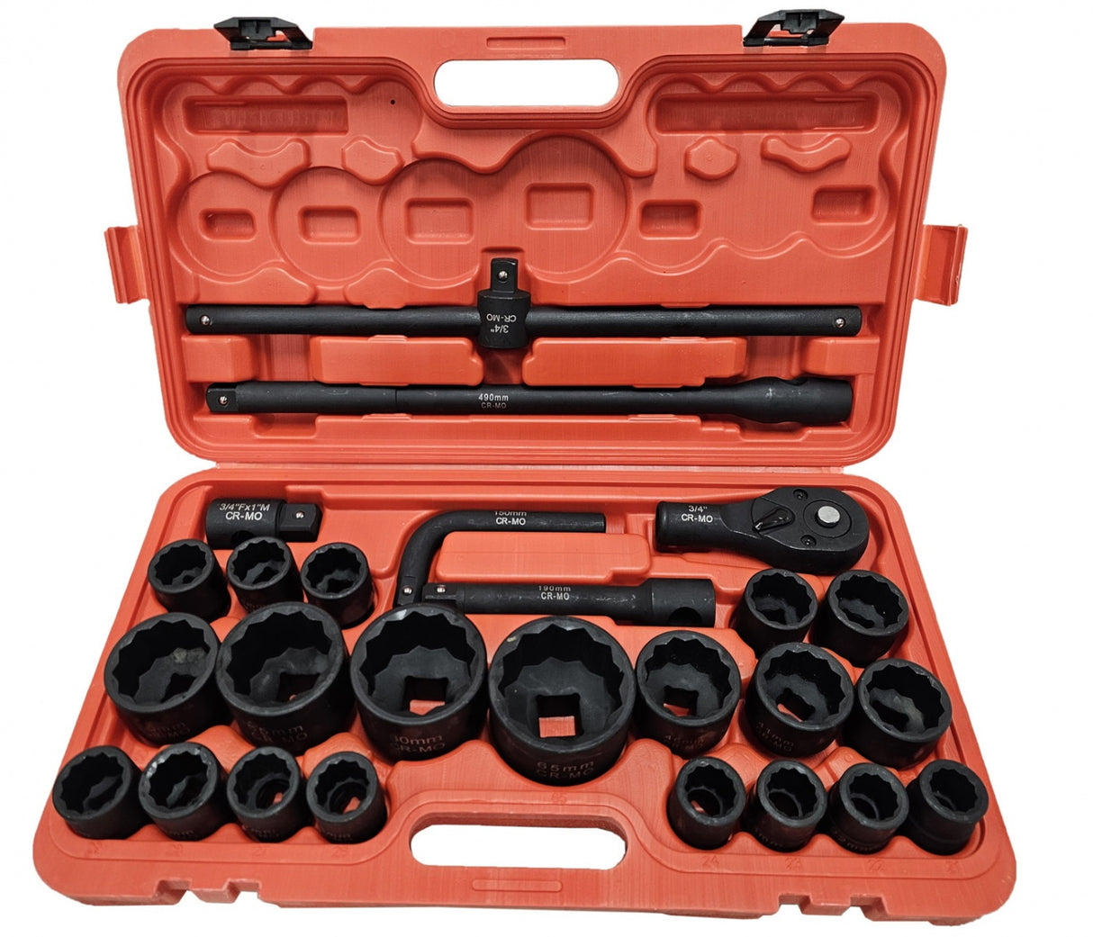IMPACT SOCKET SET | CR-MO | 12-POINT | 25 MM (1") | 20 MM (3/4") | 26 PCS. (SLS26A)