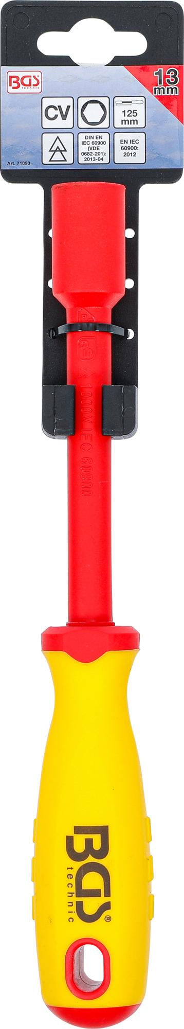 VDE SOCKET SCREWDRIVER | HEXAGON | 13 MM | BLADE LENGTH 125 MM (71093)