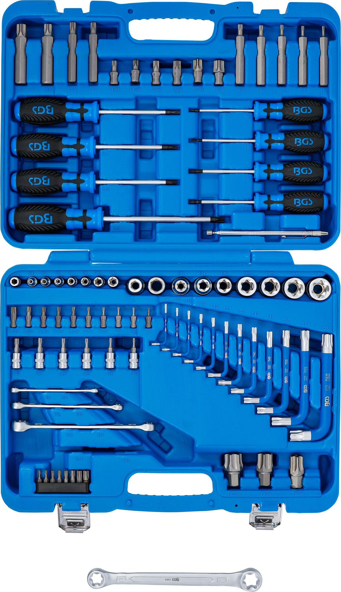 TOOL SET | 6.3 MM (1/4") + 12.5 MM (1/2") | E-TYPE / T-STAR (FOR TORX) | 84 PCS. (7849)
