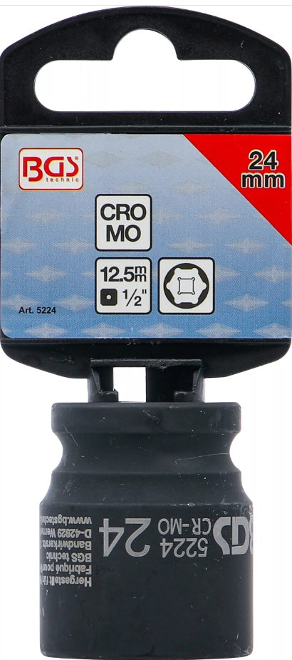 IMPACT SOCKET, HEXAGON | 12.5 MM (1/2") DRIVE | 24 MM (5224)