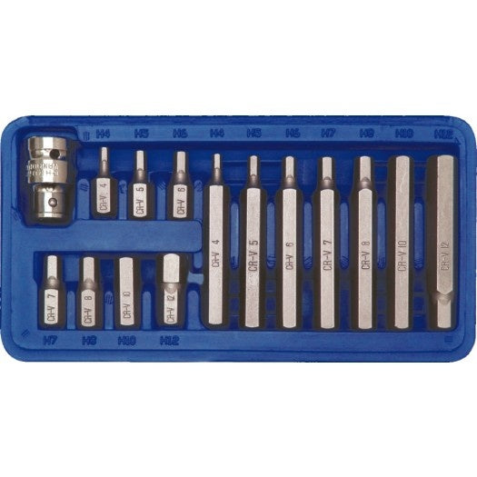 SCREWDRIVER BIT SET HEX H4-H12 15PCS (66720)