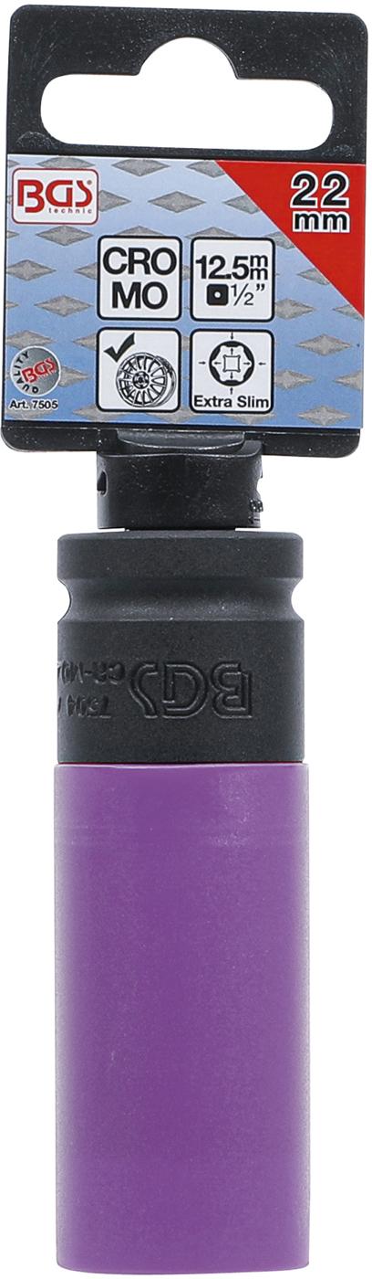 PROTECTIVE IMPACT SOCKET | ULTRA SLIM | 12.5 MM (1/2") DRIVE | 22 MM (7505)