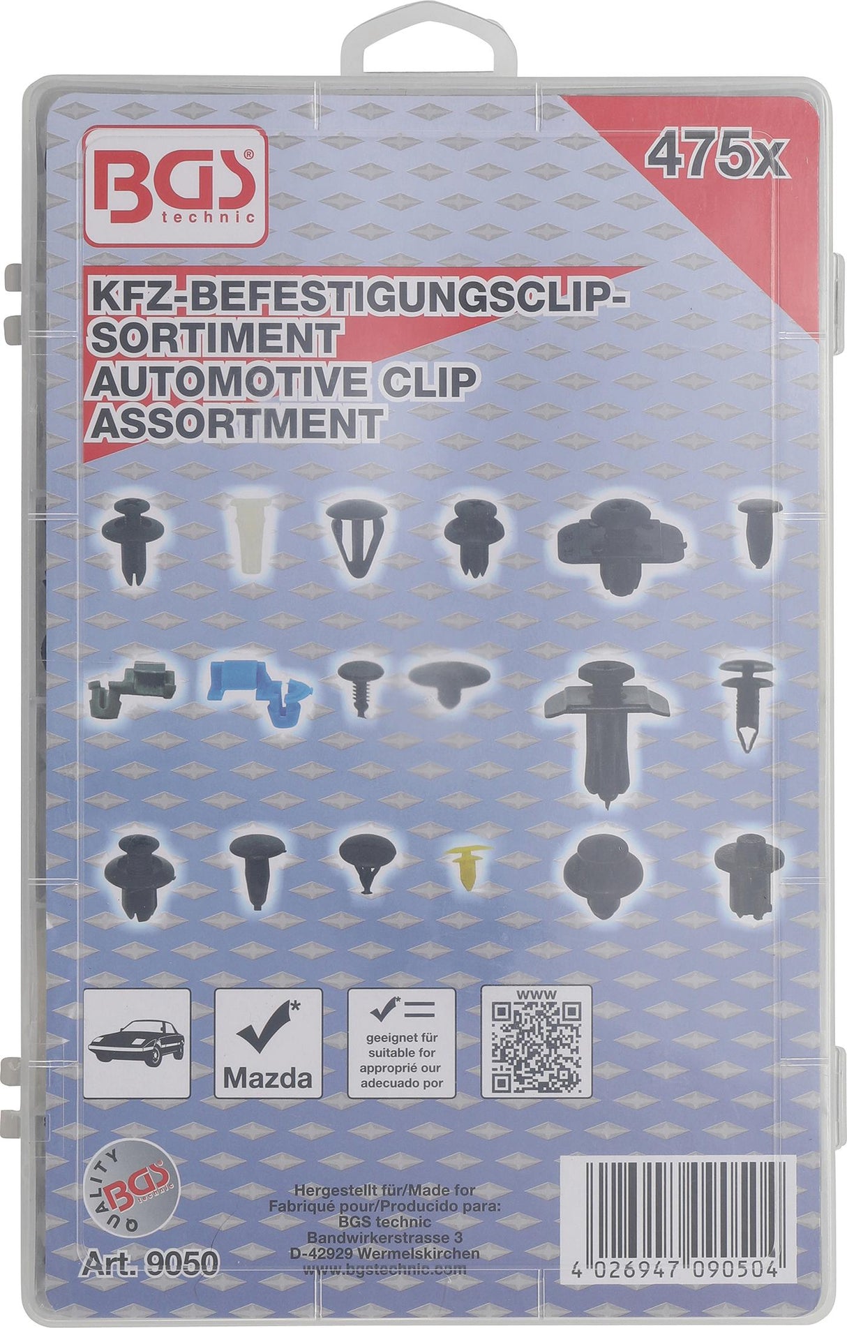 AUTOMOTIVE CLIP ASSORTMENT FOR MAZDA | 475 PCS. (9050)