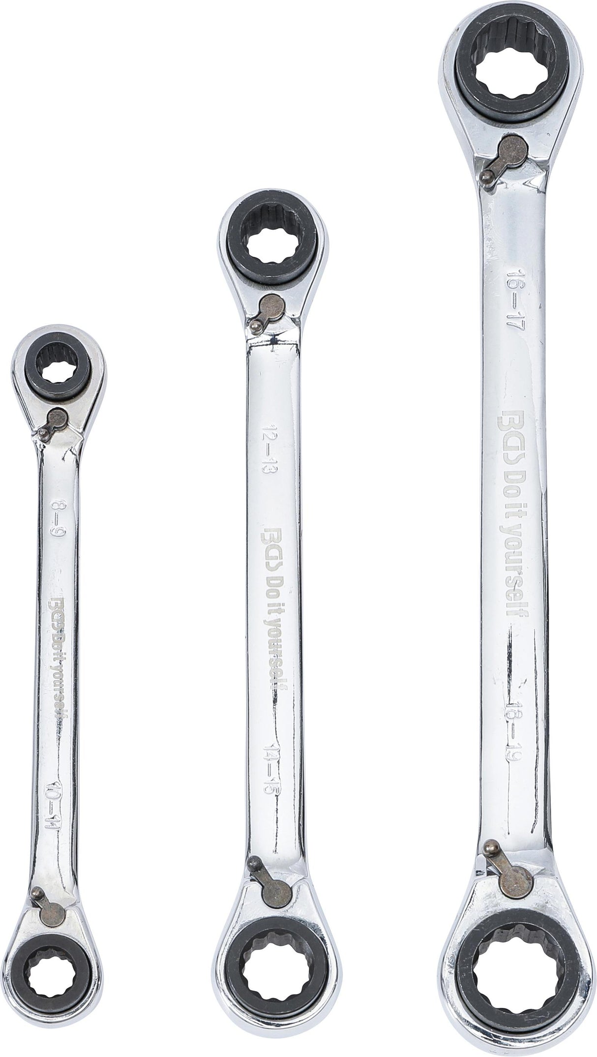 DOUBLE ENDED RATCHET WRENCH SET | 4-IN-1 | 8 X 9 - 18 X 19 MM (6837)
