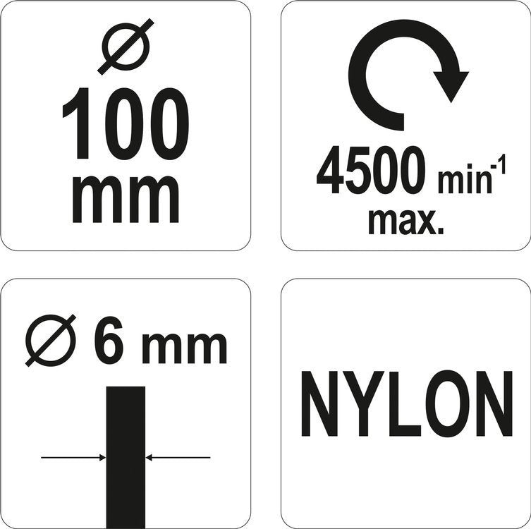 CIRCULAR BRUSH 100MM NYLON FOR DRILL (YT-47792)
