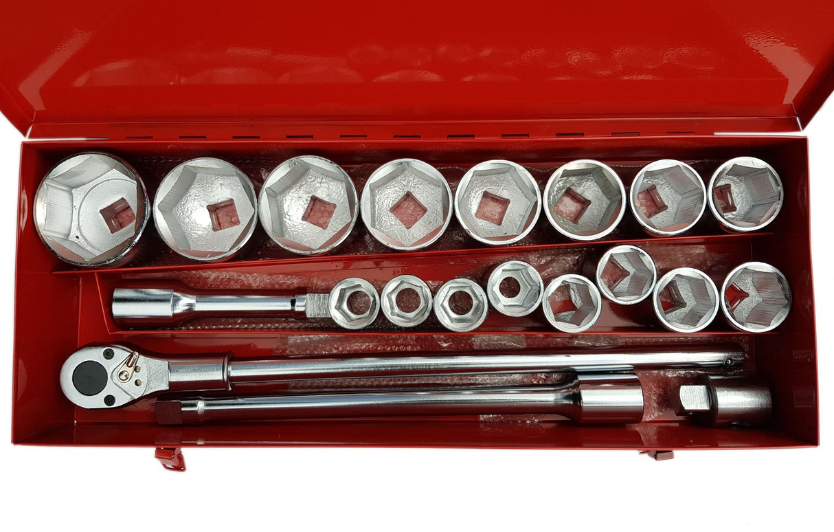 SOCKET AND WRENCH SET 6-POINT | 25 MM (1") | 30 - 80 MM | 21 PCS. (SK1387)