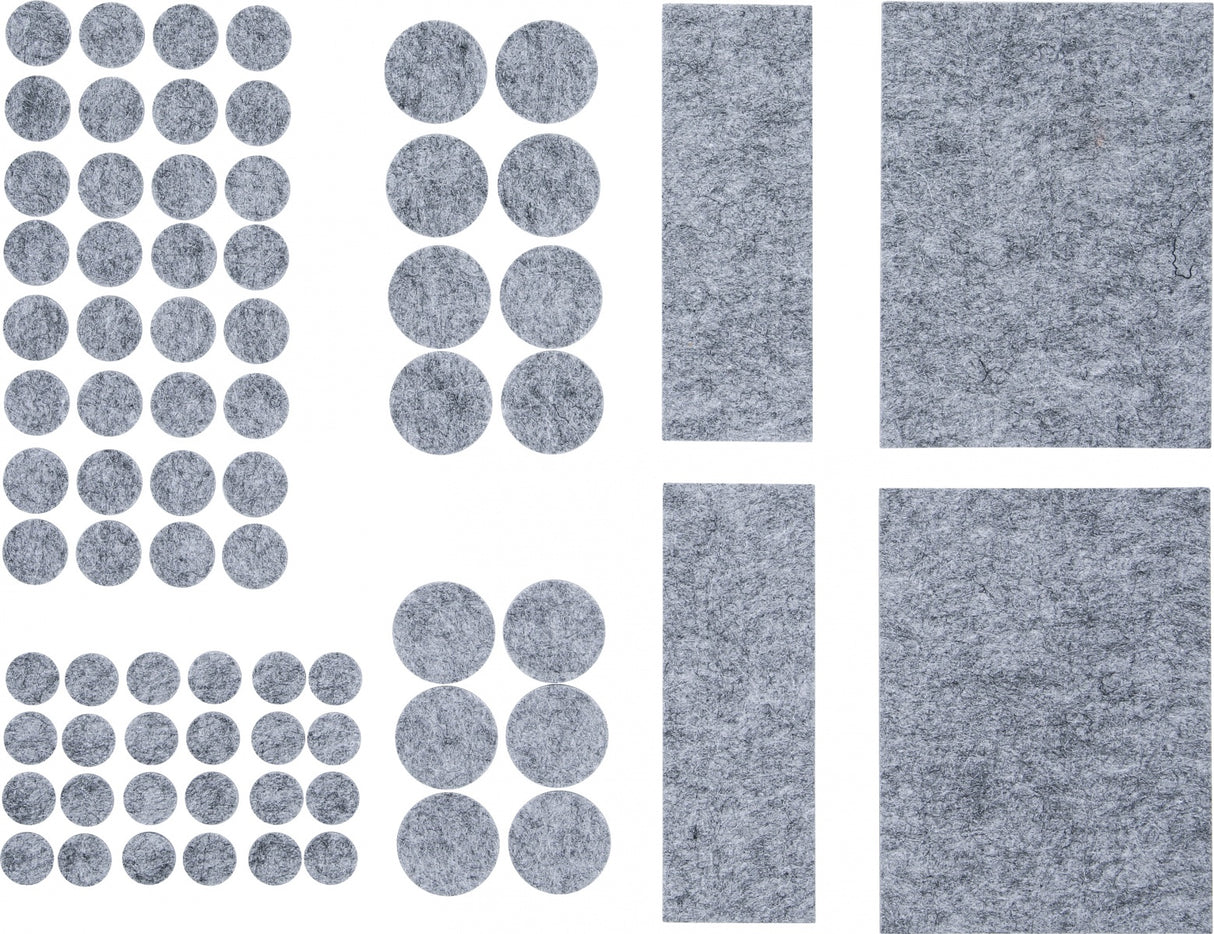FELT PADS SET | TINGED WITH GRAY | 80 PCS. (80702)