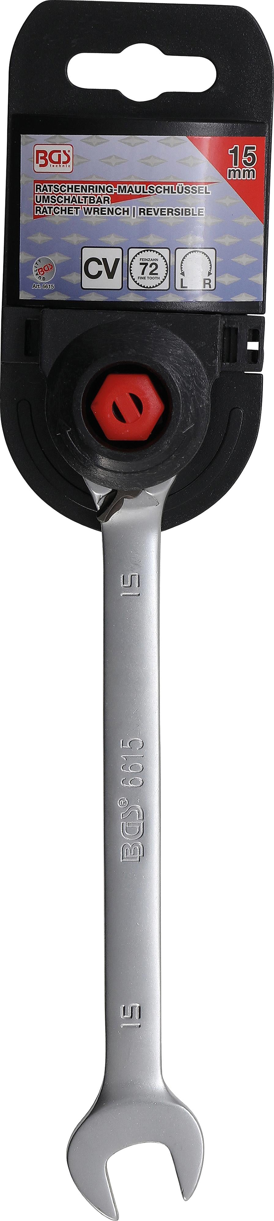 RATCHET COMBINATION WRENCH | REVERSIBLE | 15 MM (6615)