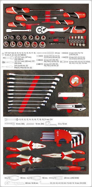 TOOL TROLEY 3 PARTS WITH TOOLS (YT-09104)