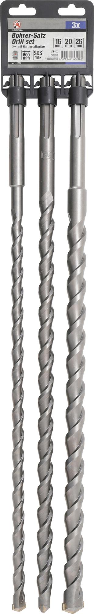 SDS DRILL BIT SET | SDS MAX SHAFT | 16 / 20 / 26 MM | 3 PCS. (2006)