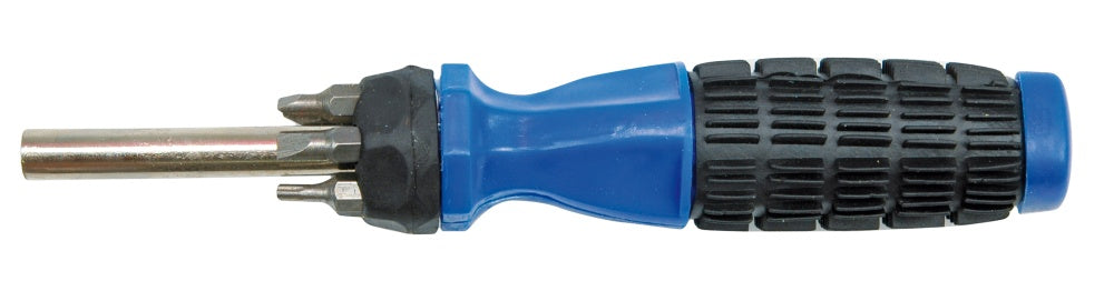 SCREWDRIVER W. RUBBER HANDLE AND 6 BITS (65041)
