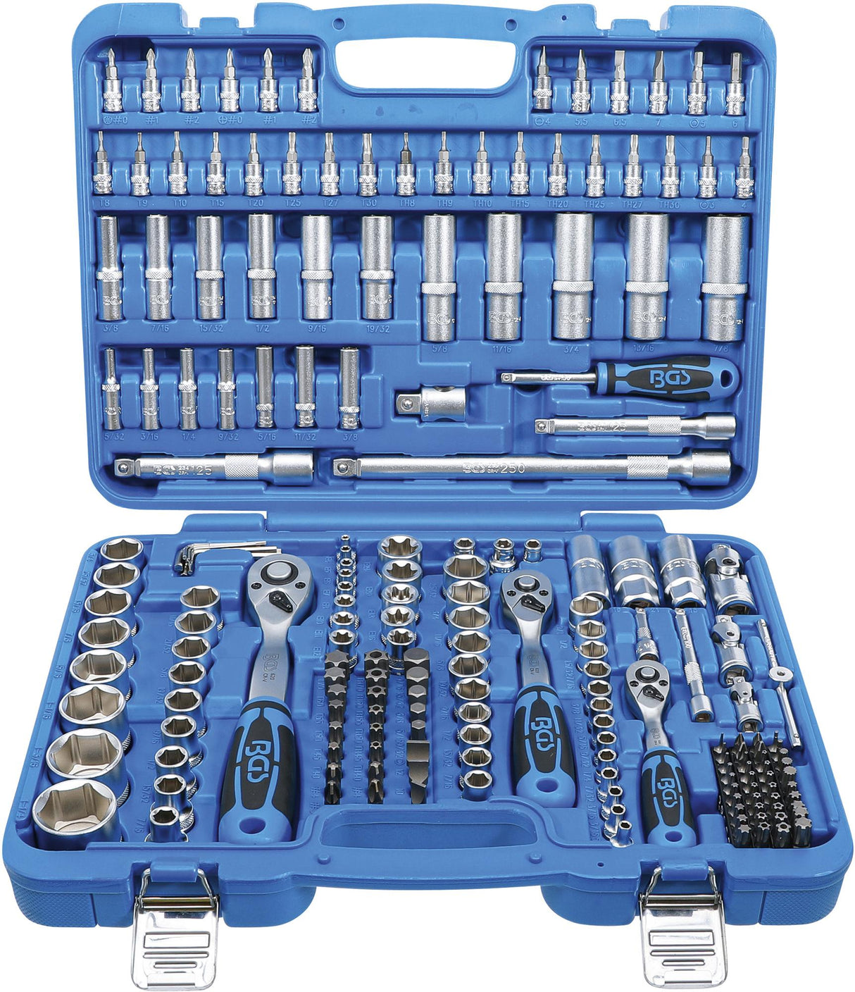 SOCKET SET HEXAGON | 6.3 MM (1/4") / 10 MM (3/8") / 12.5 MM (1/2")| INCH SIZES | 192 PCS. (2245)