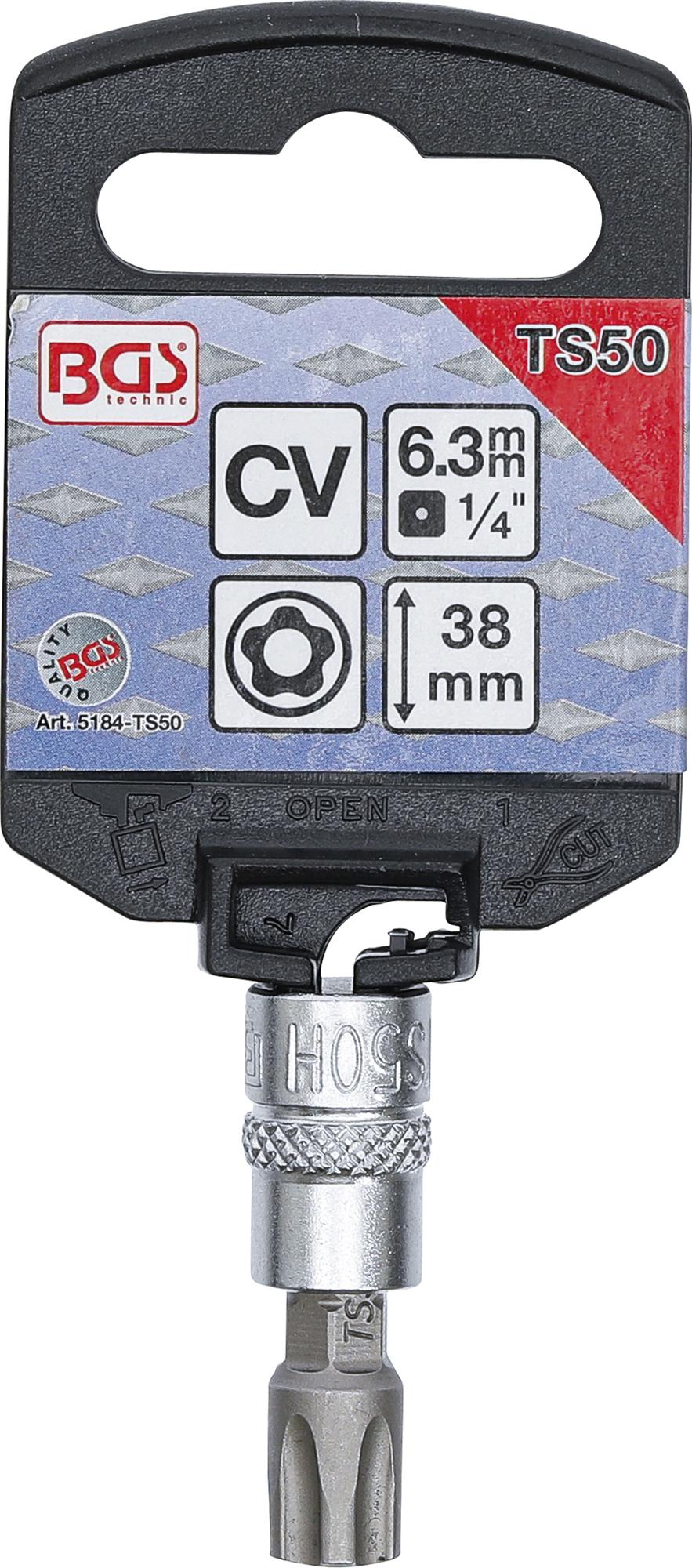 BIT SOCKET | 6.3 MM (1/4") DRIVE | T-STAR TAMPERPROOF (FOR TORX) TS50 (5184-TS50)