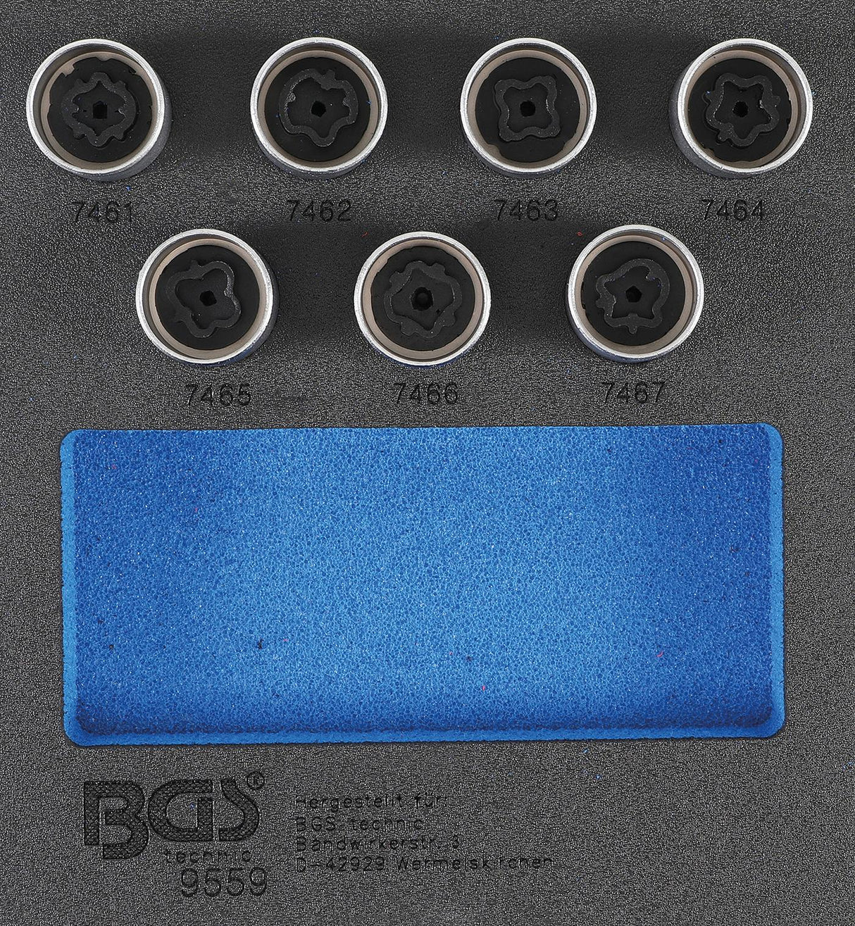 TOOL TRAY 1/6: RIM LOCK SOCKET SET FOR OPEL / VAUXHALL (VERSION D) | 7 PCS. (9559)