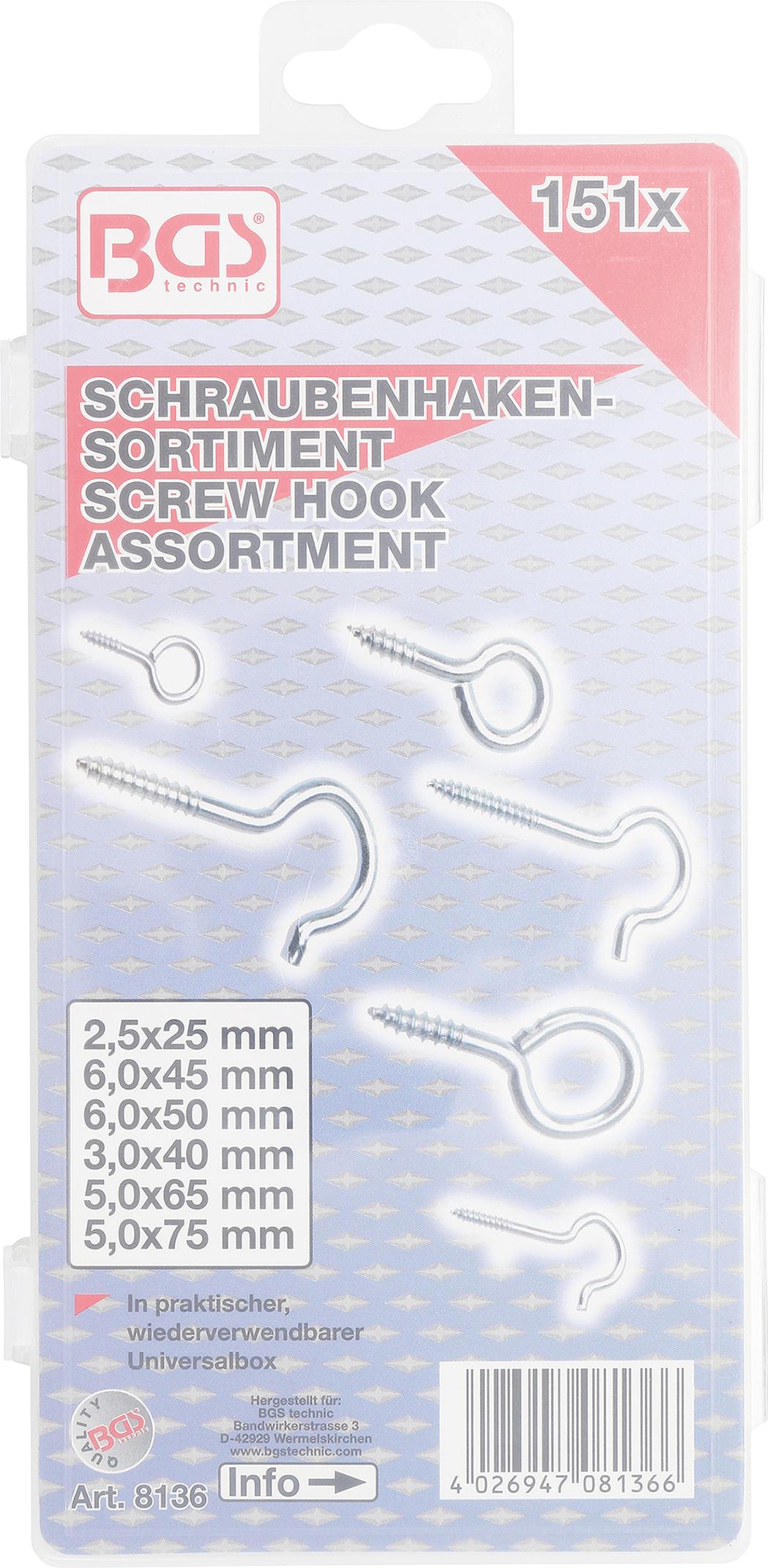 SCREW HOOK ASSORTMENT | 151 PCS. (8136)