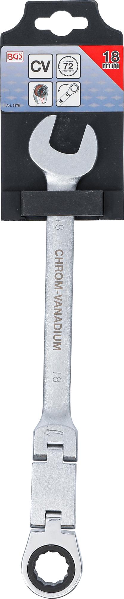 DOUBLE-JOINT RATCHET COMBINATION WRENCH | ADJUSTABLE | 18 MM (6178)