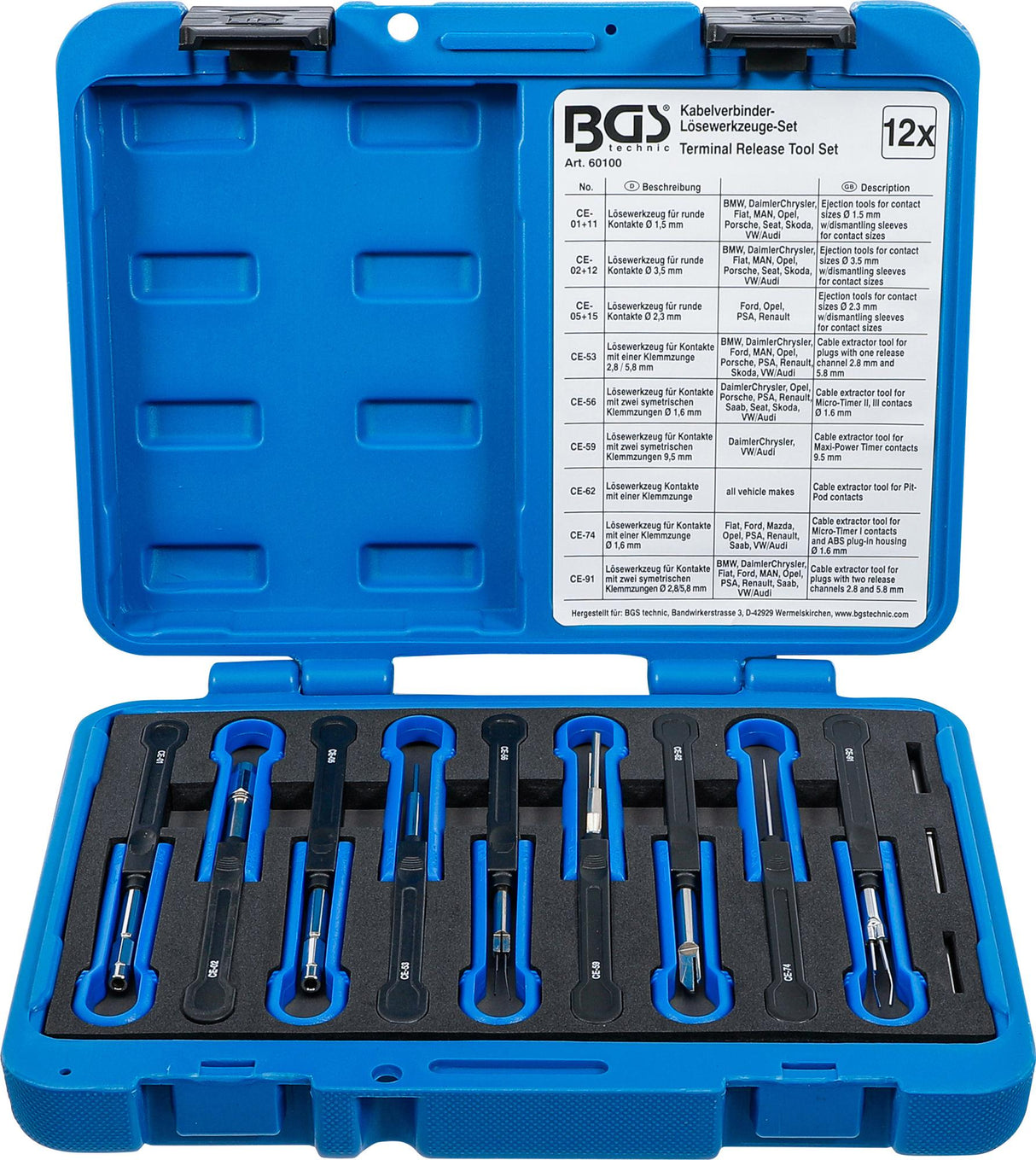 CABLE SPLICE RELEASE TOOL SET | UNIVERSAL | 12 PCS. (60100)