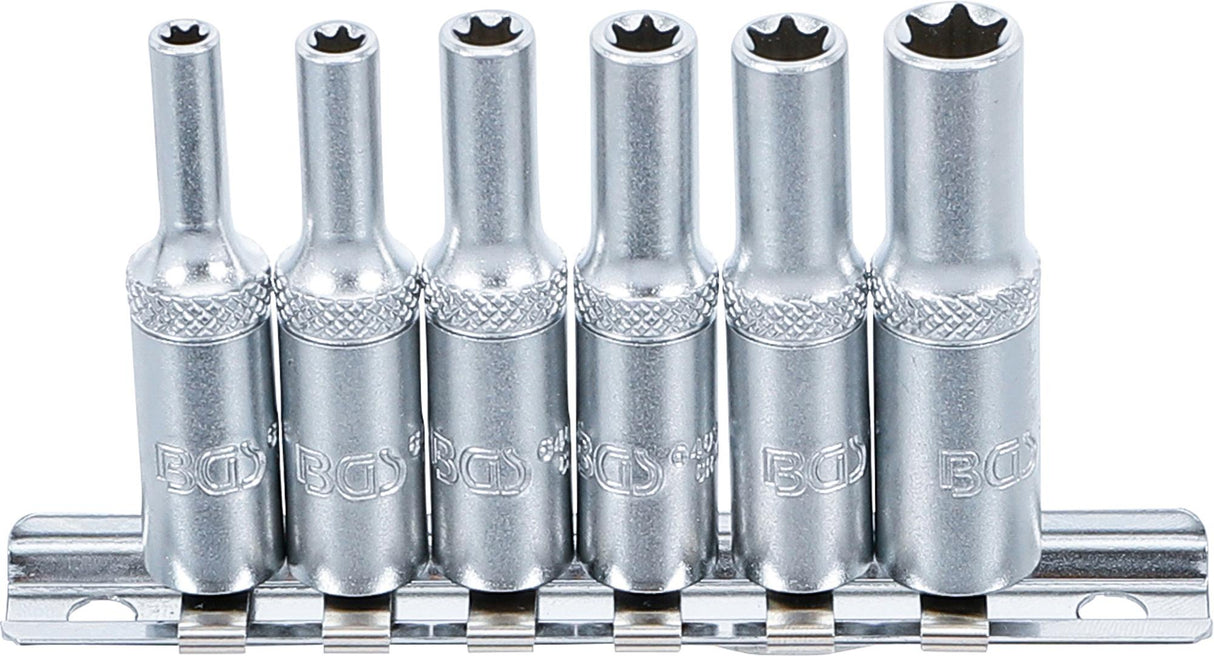 SOCKET SET, E-TYPE, DEEP | 6.3 MM (1/4") DRIVE | E4 - E10 | 6 PCS. (6403)