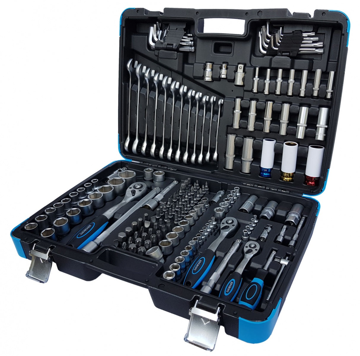 TOOL SET | RATCHETING WRENCHES | 6.3 MM (1/4") / 10 MM (3/8") / 12.5 MM (1/2") | 176 PCS. (KR121176R)
