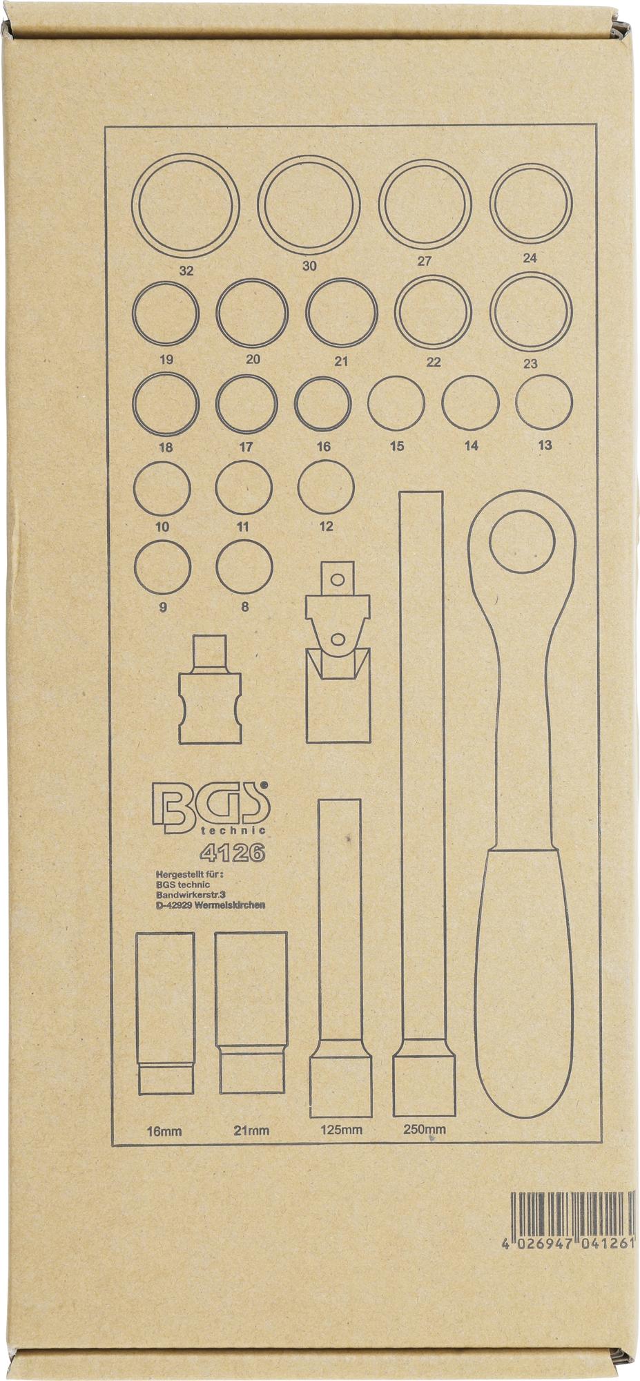 TOOL TRAY 1/3: SOCKET SET | 12.5 MM (1/2") | 27 PCS. (4126)