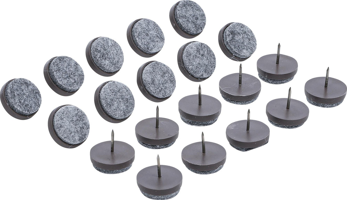 FELT PADS SET | WITH PIN | Ø 24 MM | 20 PCS. (80868)