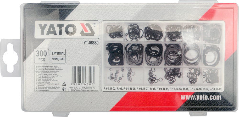 EXTERNAL CIRCLIP ASSORTMENT 300PCS (YT-06880)