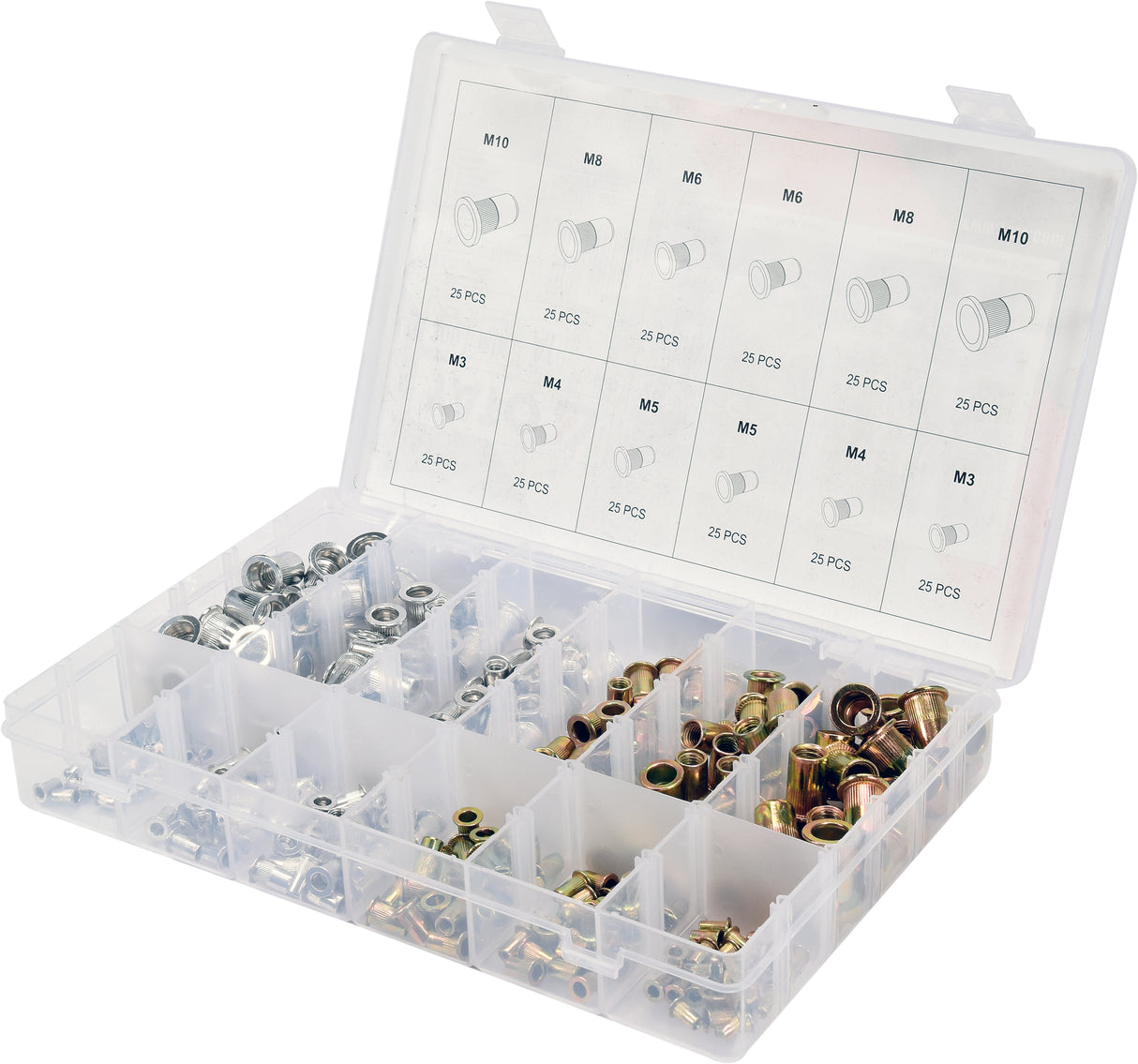 300 PCS M3-M10 MIX THRE ALU&STE RIV NUT (YT-36480)