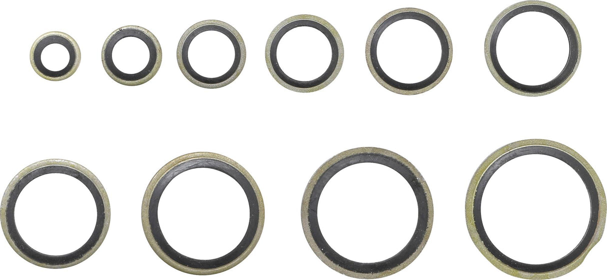 SEAL RING ASSORTMENT | METAL | WITH RUBBER SEALING BEAD | 150 PCS. (9306)