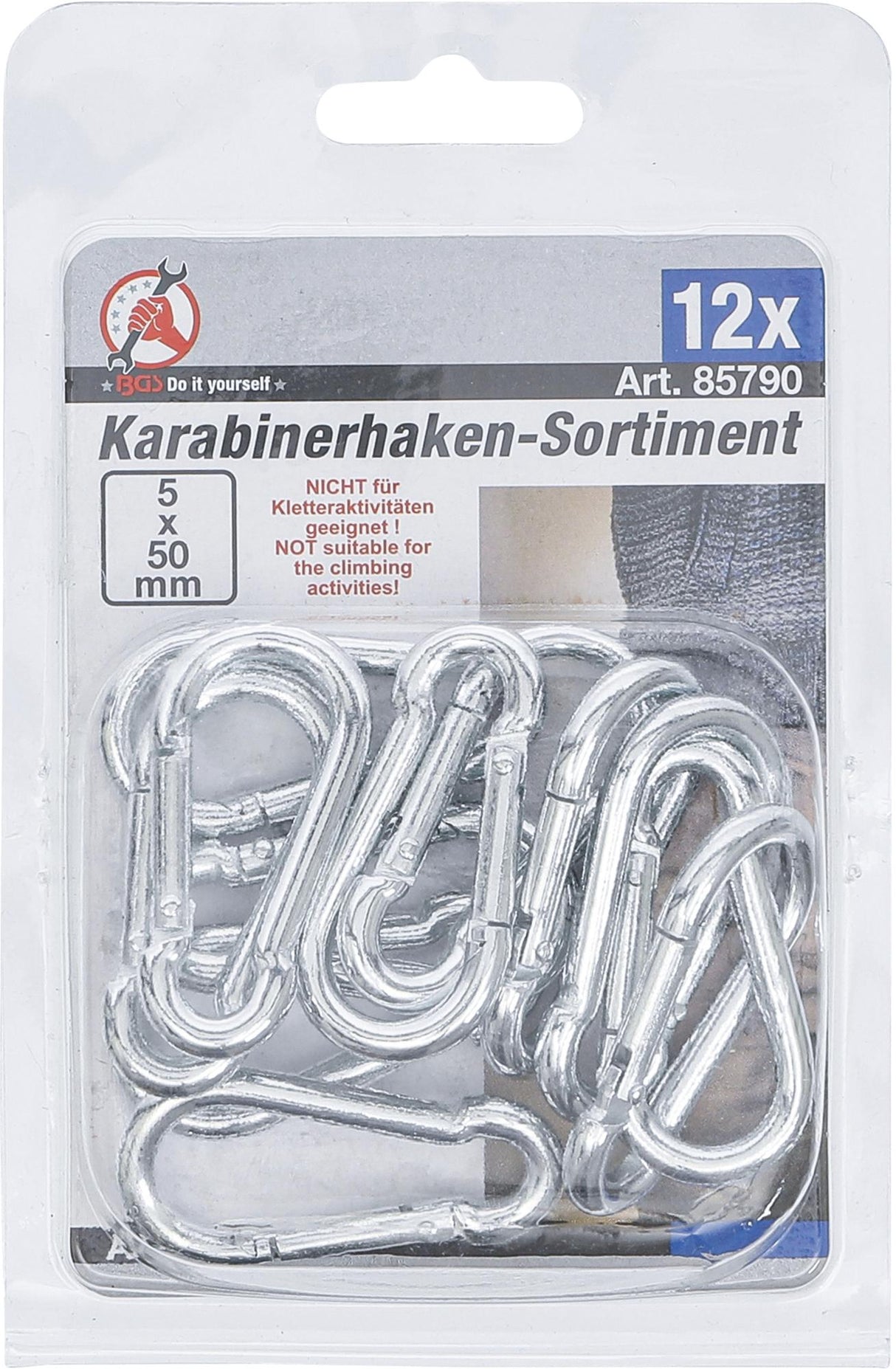 SNAP HOOKS SET | 50 X 5 MM | 12 PCS. (85790)