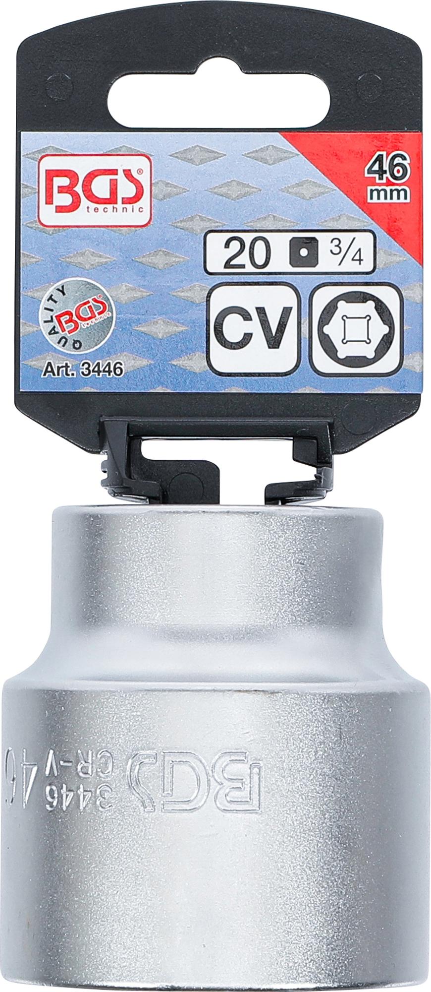 SOCKET, HEXAGON | 20 MM (3/4") DRIVE | 46 MM (3446)