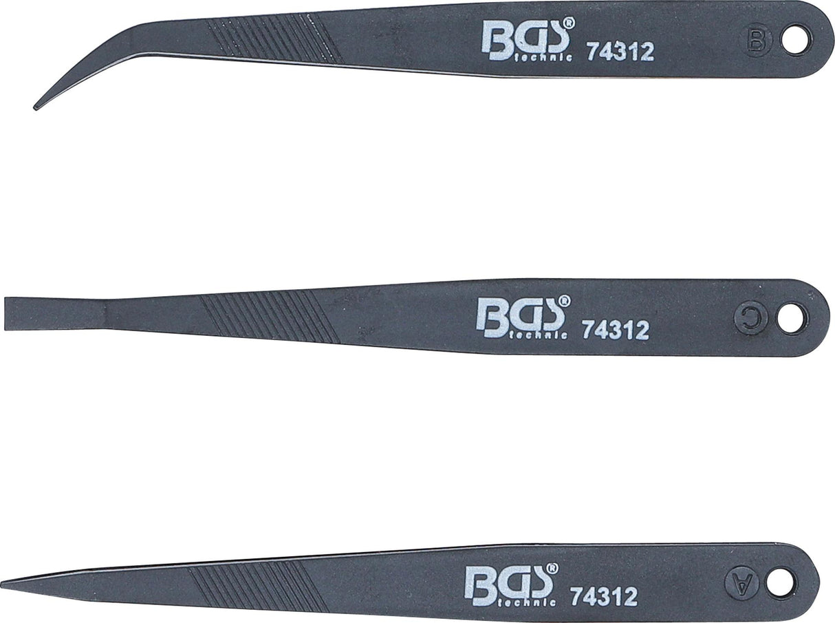 PLASTIC TWEEZERS SET | 3 PCS. (74312)