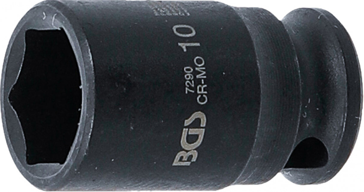 IMPACT SOCKET, HEXAGON | 6.3 MM (1/4") DRIVE | 10 MM (7290)