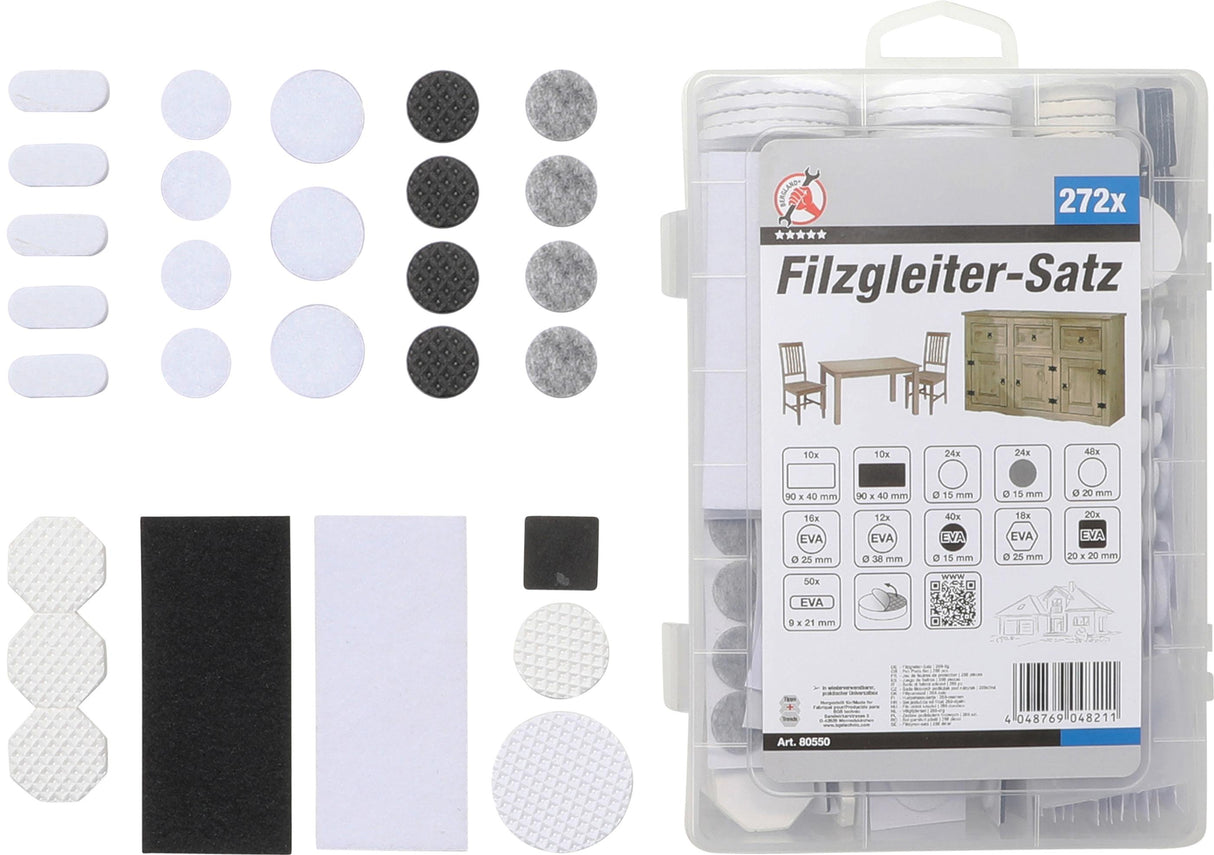 FELT PAD SET | SELF-ADHESIVE | 272 PCS. (80550)