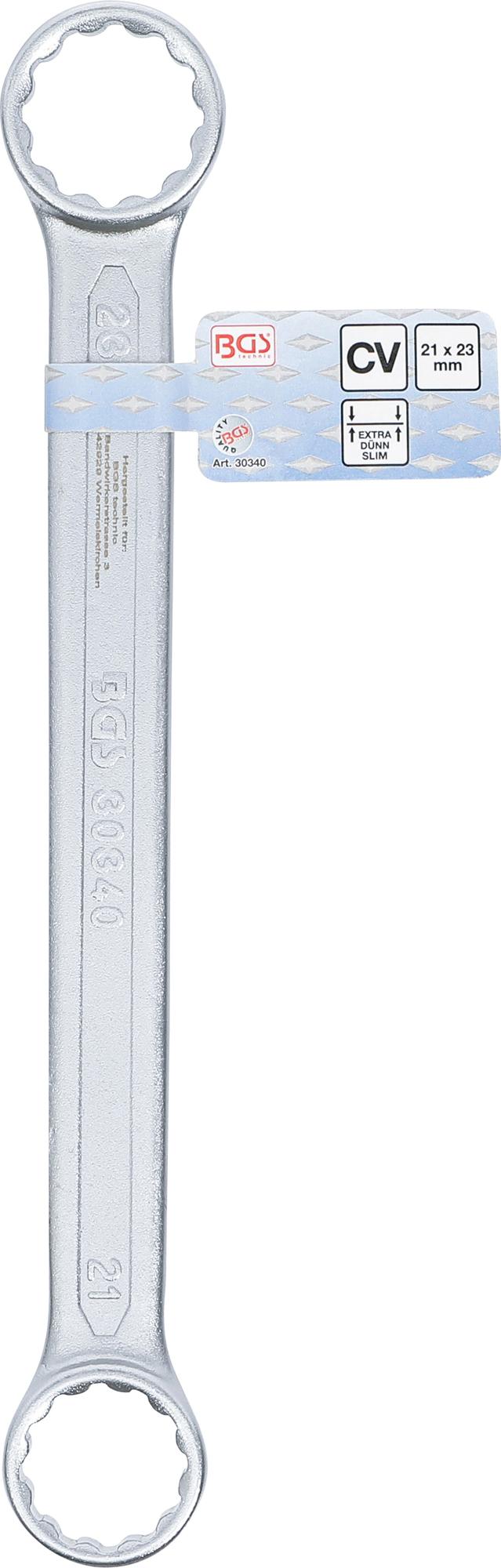 DOUBLE RING SPANNER | EXTRA FLAT | 21 X 23 MM (30340B)
