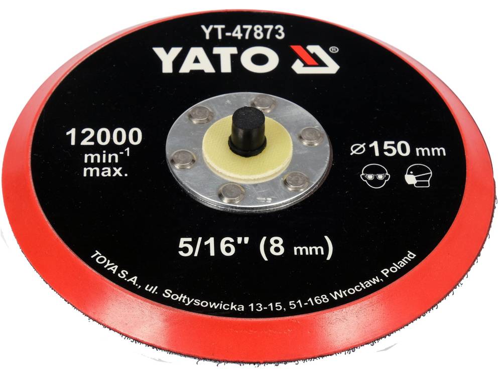 HOOK AND LOOP SANDING PAD 150MM TH 5/16 (YT-47873)