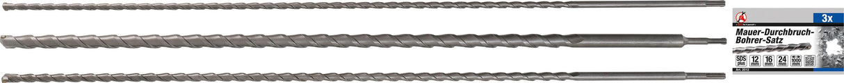 SDS DRILL BIT SET | SDS SHAFT | 12 / 16 / 24 MM | 3 PCS. (2012)