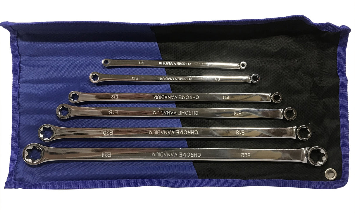 DOUBLE LONG WRENCH SET | FOR E-TYPE SOCKETS | E6 X E7 - E22 X E24 | 6 PCS. (SK5009)