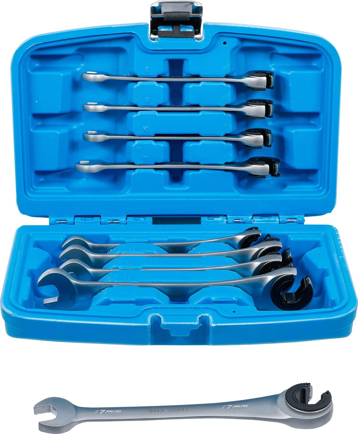 RATCHET COMBINATION WRENCH SET | OPEN | 8 - 17 MM | 9 PCS. (30849)