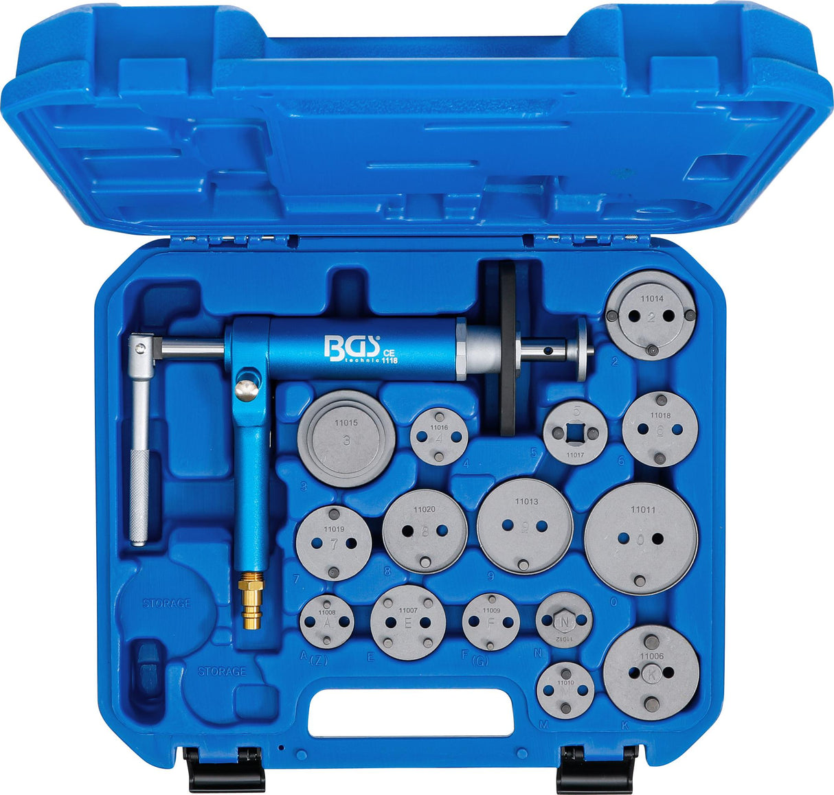 BRAKE PISTON RESET TOOL SET | PNEUMATIC | 16 PCS. (1117)