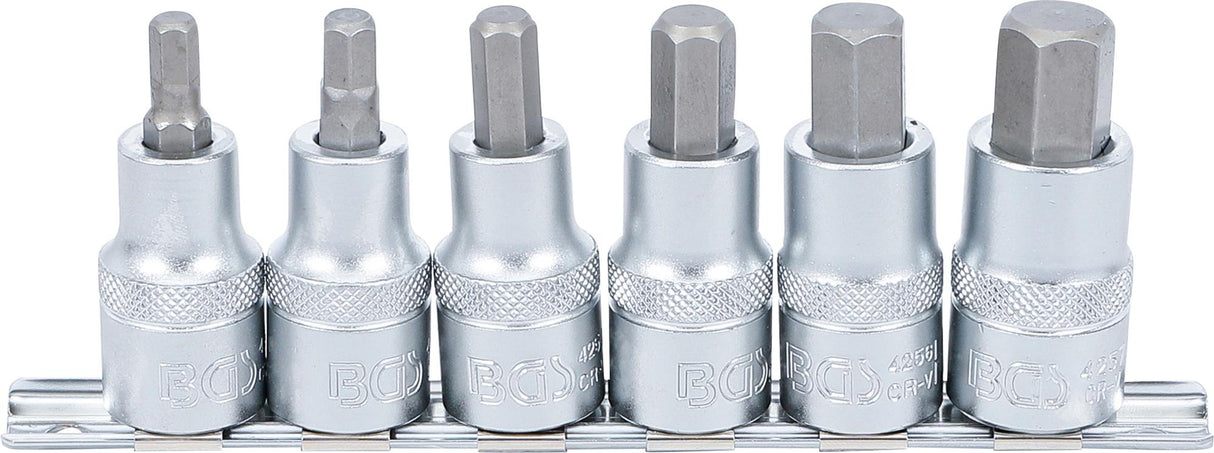 BIT SOCKET SET | 12.5 MM (1/2") DRIVE | INTERNAL HEXAGON 6 - 14 MM | 6 PCS. (8887)